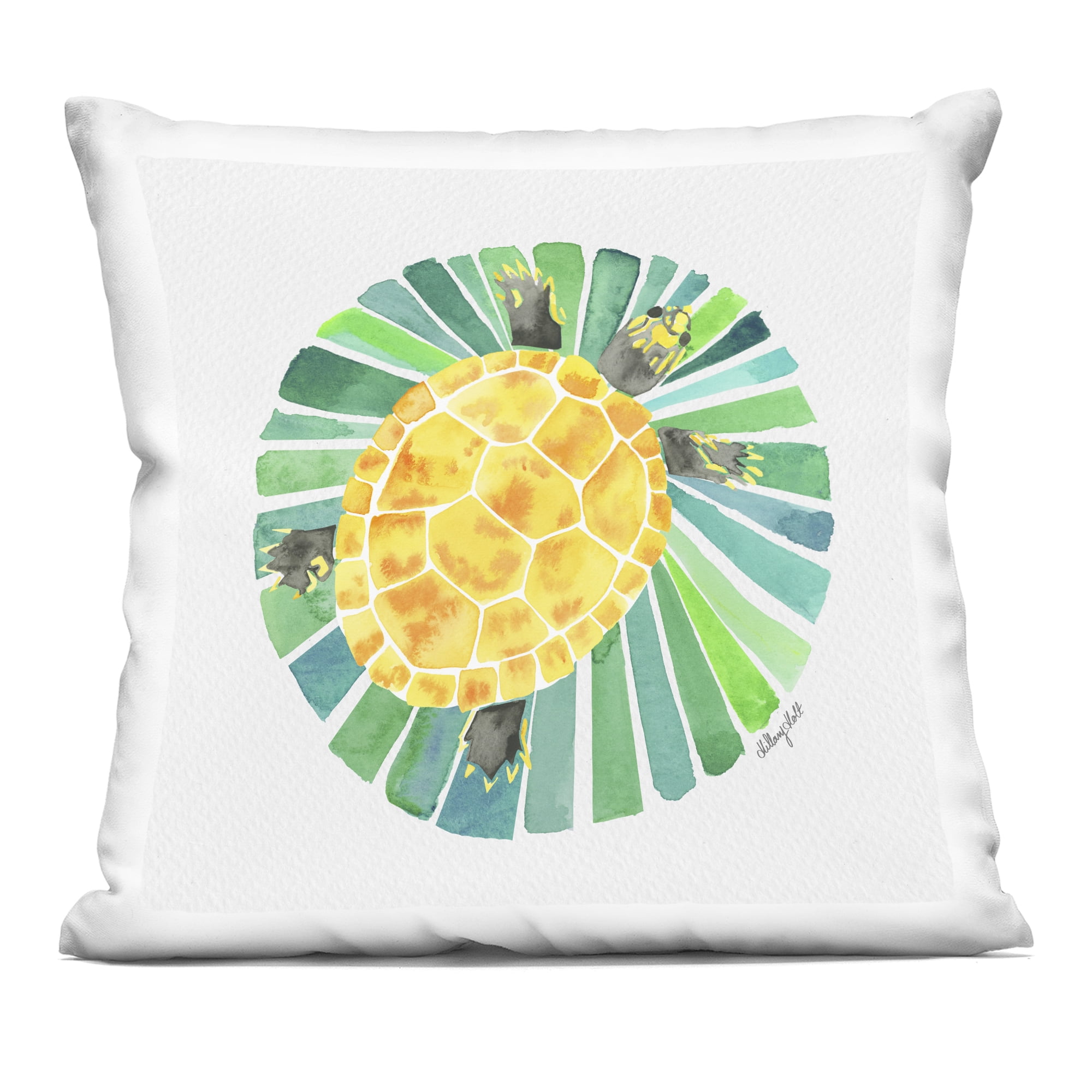 Stupell Industries Lotus Garden Turtle Decorative Printed Throw Pillow, design by Hillary Holt, 18 x 7 x 18