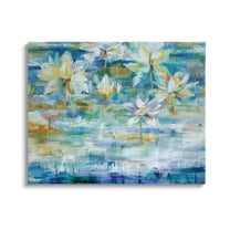 Stupell Industries Lotus Water Lilies Modern Pond Painting Gallery Wrapped Canvas Print Wall Art, Design by Liz Jardine