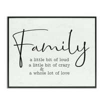 Stupell Industries Loud Crazy Love Family Text & Numbers Painting Black Framed Art Print Wall Art, 14 x 11