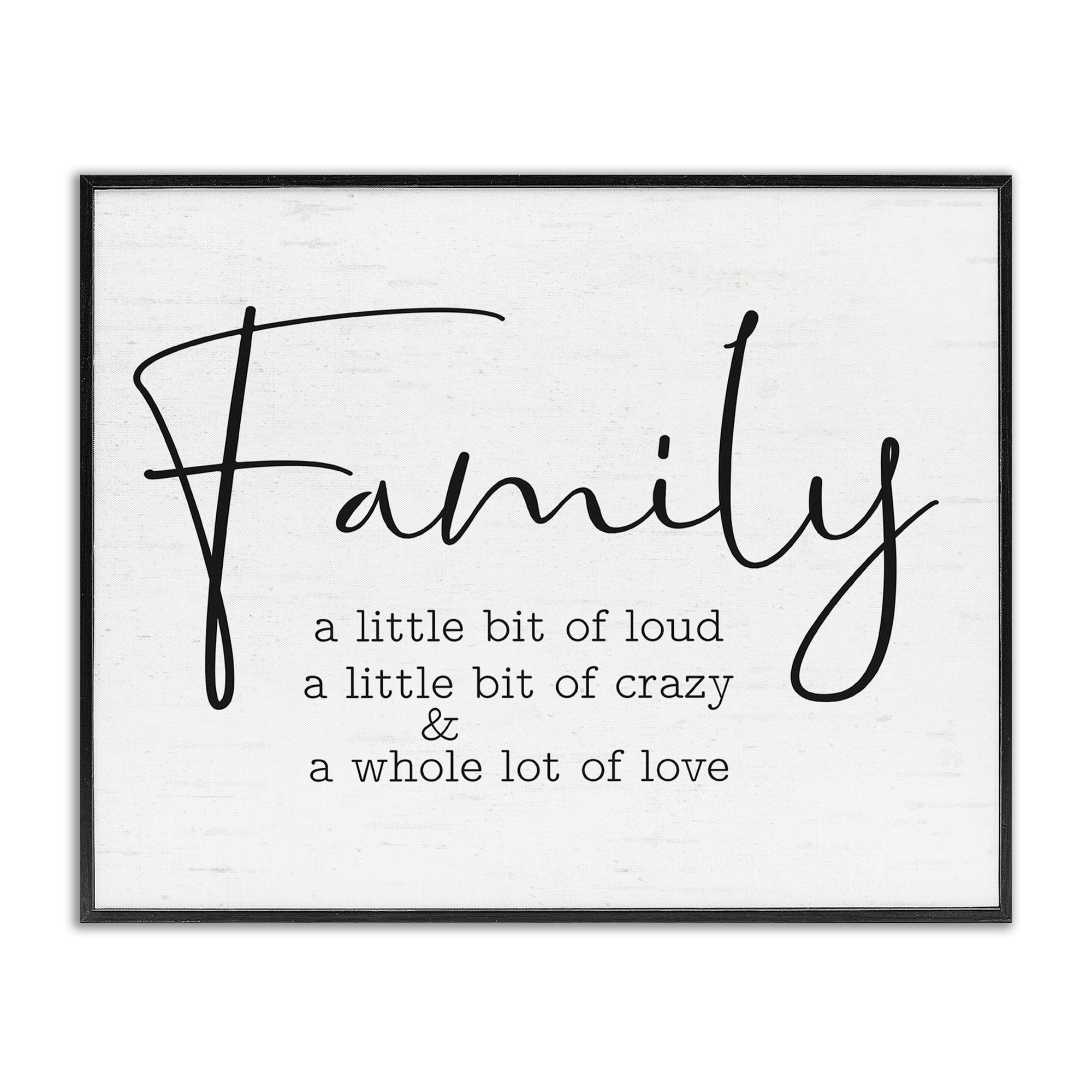 Stupell Industries Loud Crazy Love Family Text & Numbers Painting Black Framed Art Print Wall Art, 30 x 24