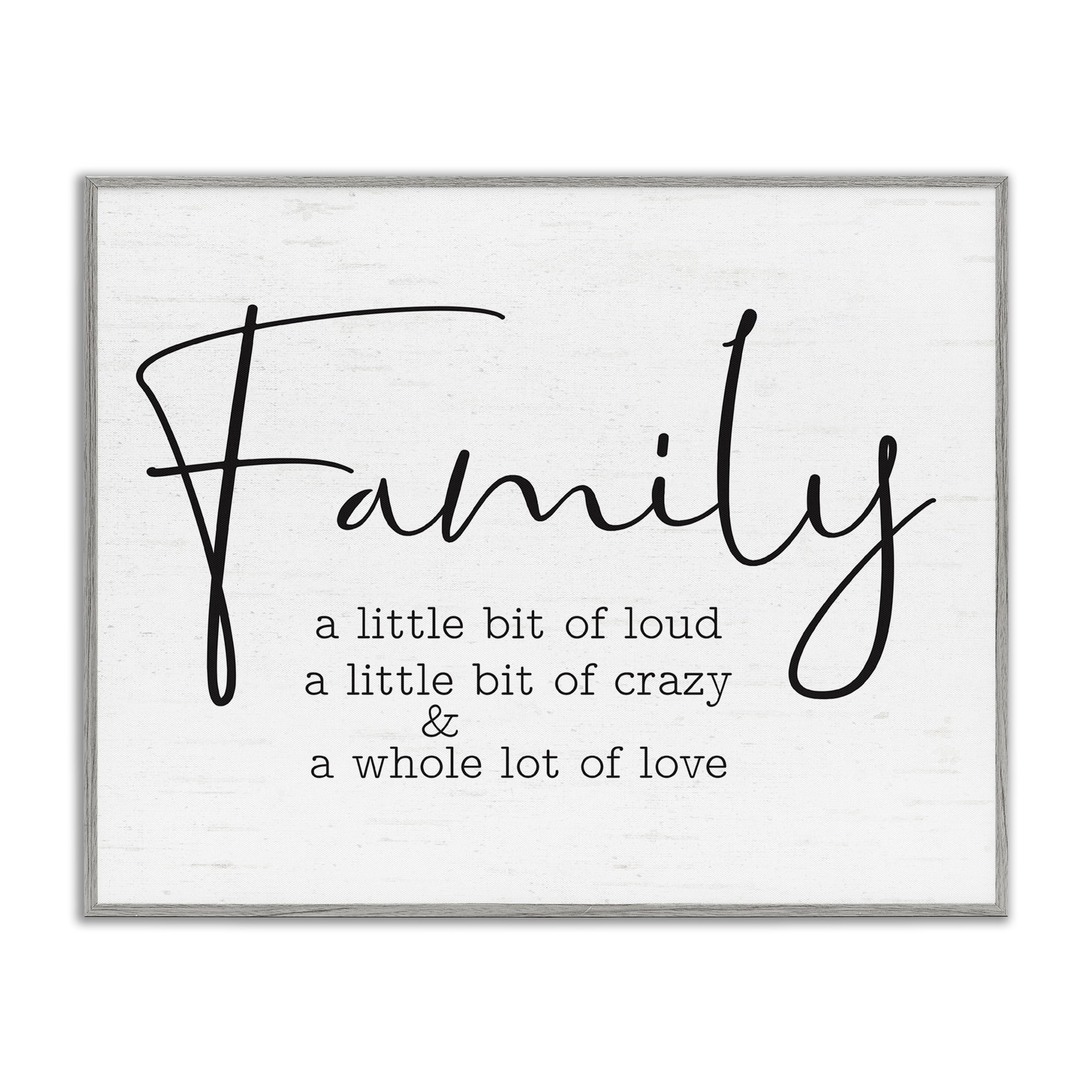 Stupell Industries Loud Crazy Love Family Text & Numbers Painting Gray Framed Art Print Wall Art, 20 x 16