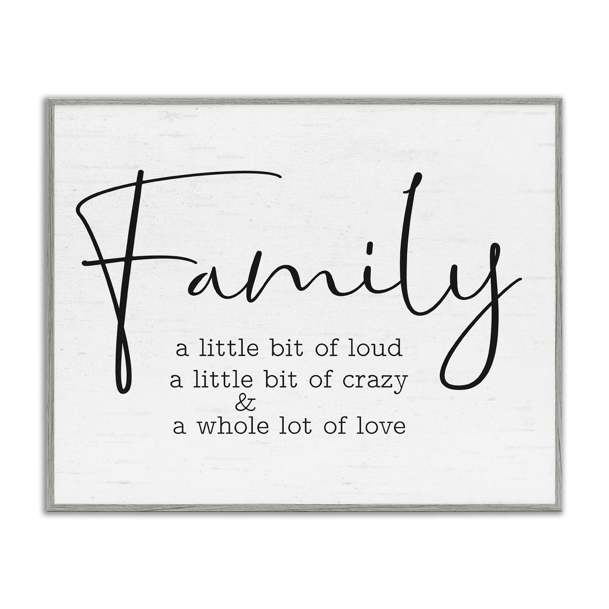 Stupell Industries Loud Crazy Love Family Text & Numbers Painting Gray Framed Art Print Wall Art, 30 x 24