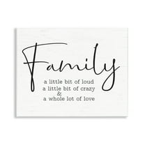 Stupell Industries Loud Crazy Love Family Text & Numbers Painting Unframed Art Print Wall Art, 14 x 11
