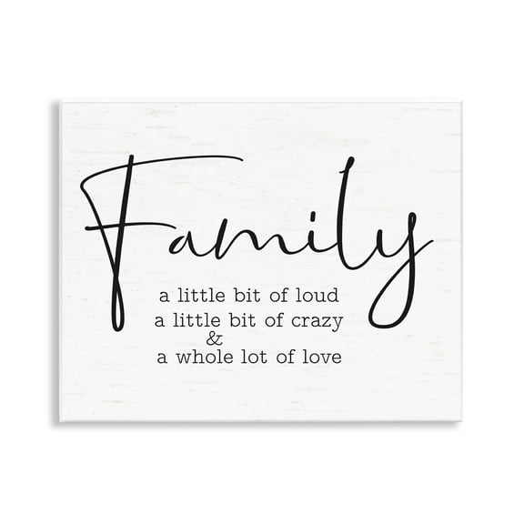 Stupell Industries Loud Crazy Love Family Text & Numbers Painting Unframed Art Print Wall Art, 14 x 11