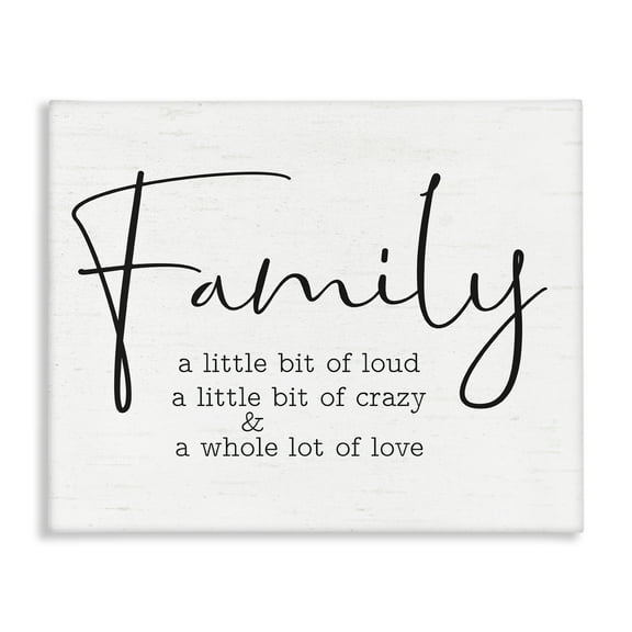 Stupell Industries Loud Crazy Love Family Text & Numbers Painting Wrapped Canvas Art Print Wall Art, 20 x 16