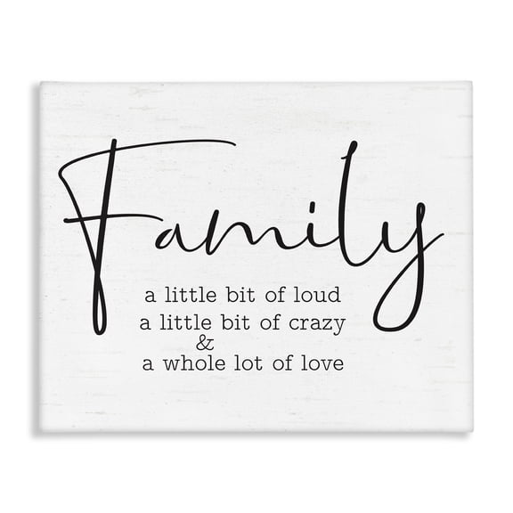 Stupell Industries Loud Crazy Love Family Text & Numbers Painting Wrapped Canvas Art Print Wall Art, 30 x 24