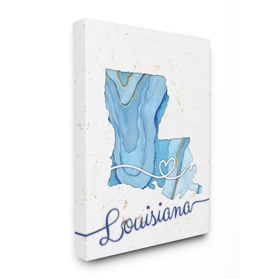 Stupell Industries Louisiana Agate Blue US State Design Canvas Wall Art by Ziwei Li