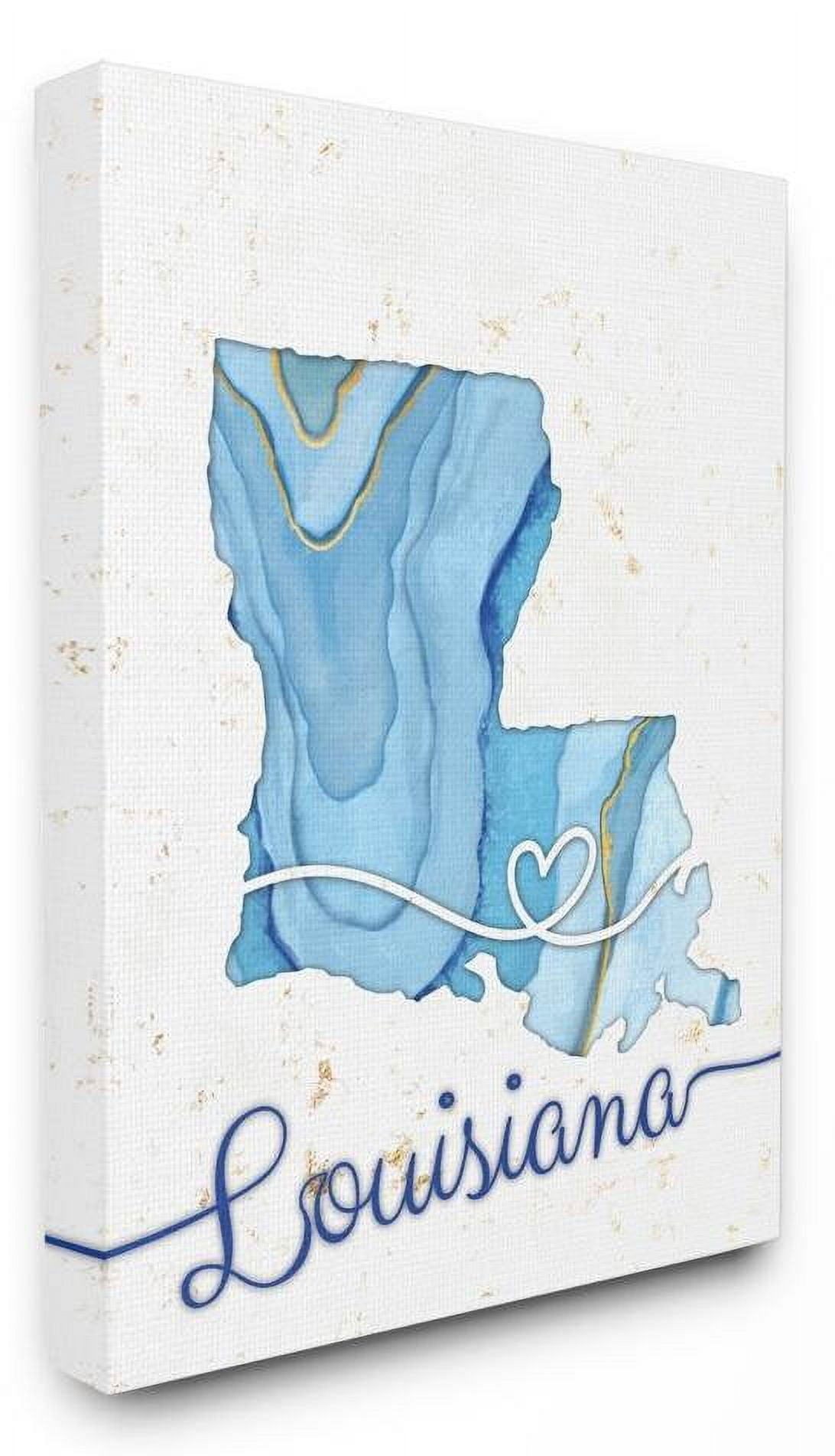 Stupell Industries Louisiana Agate Blue US State Design Canvas Wall Art by Ziwei Li