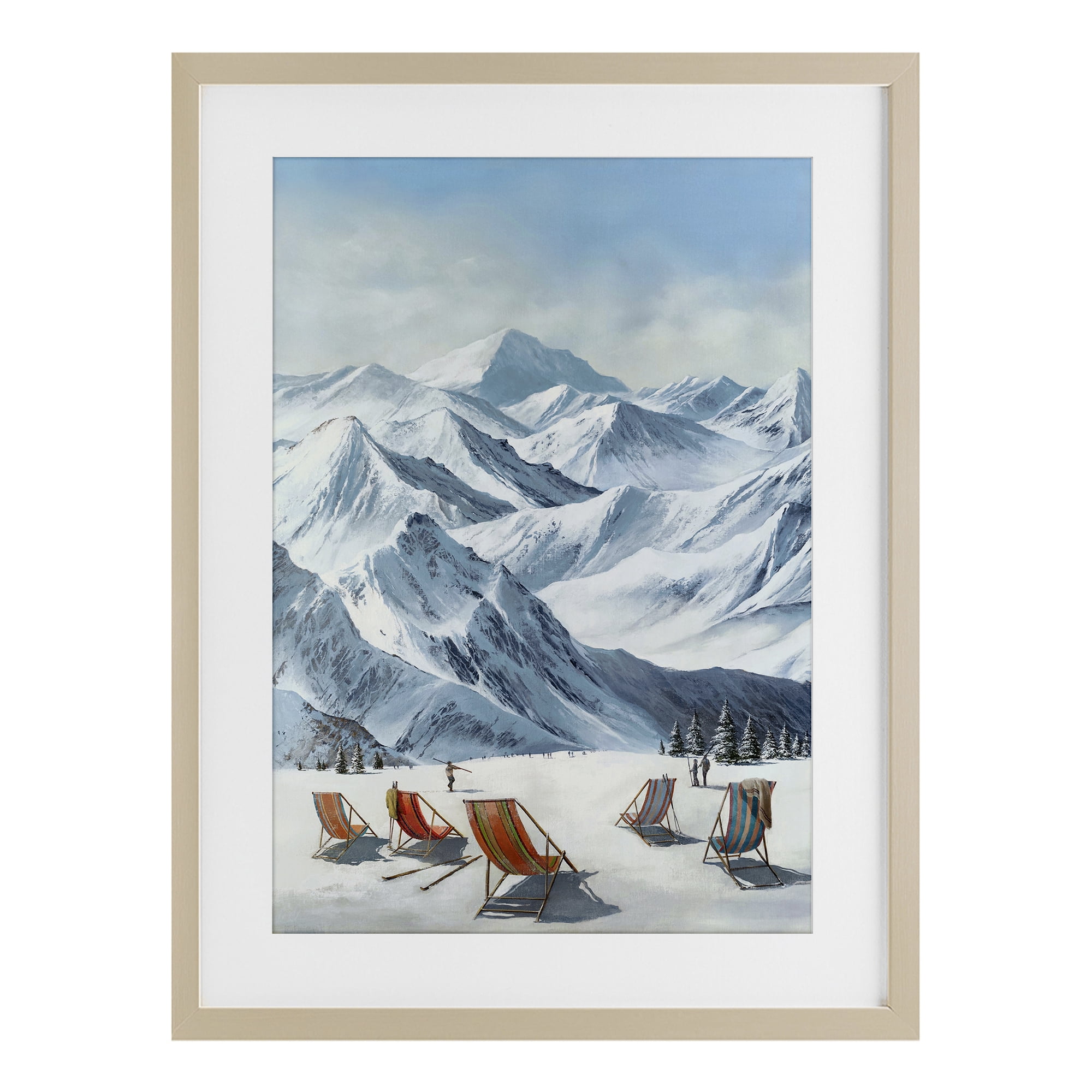 Stupell Industries Lounging At The Lifts Birch Framed Print Under Glass design by Max Maxx, 20 x 14