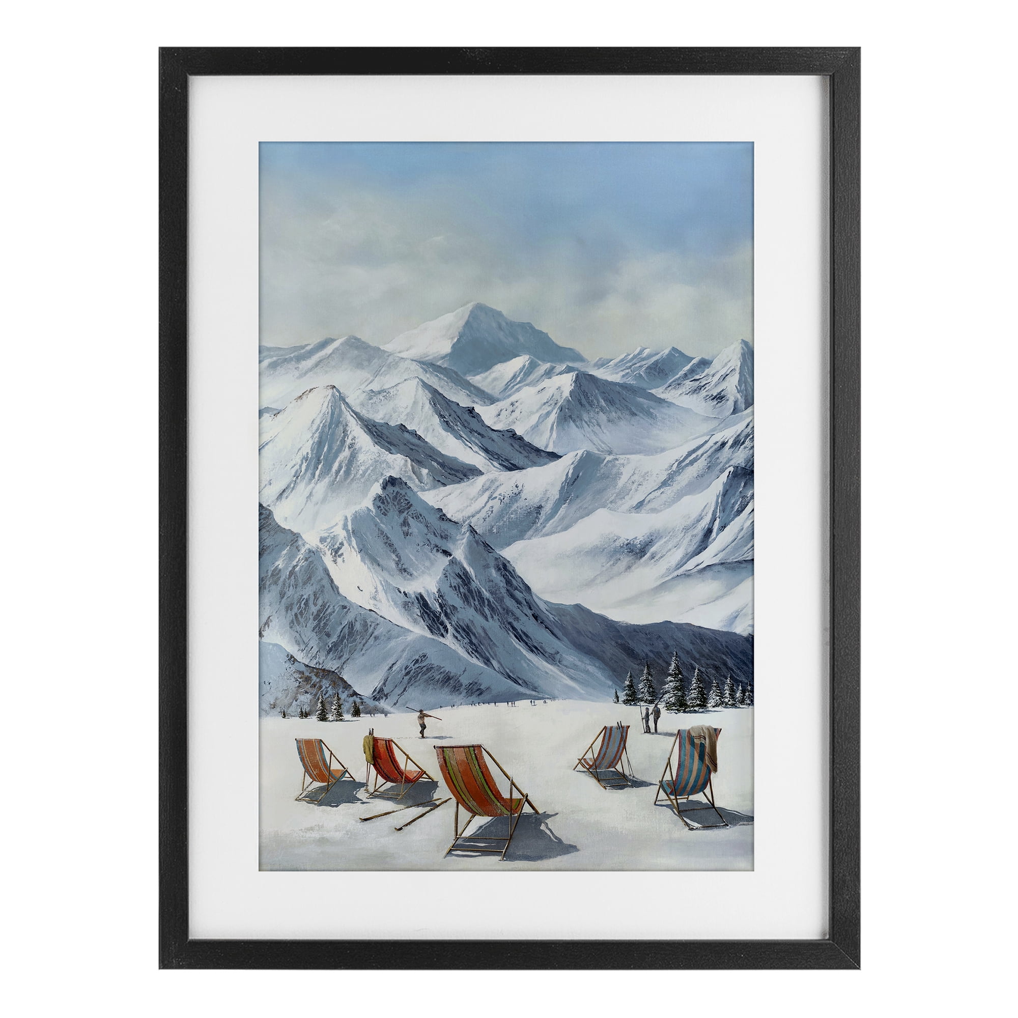 Stupell Industries Lounging At The Lifts Black Framed Print Under Glass design by Max Maxx, 23 x 17