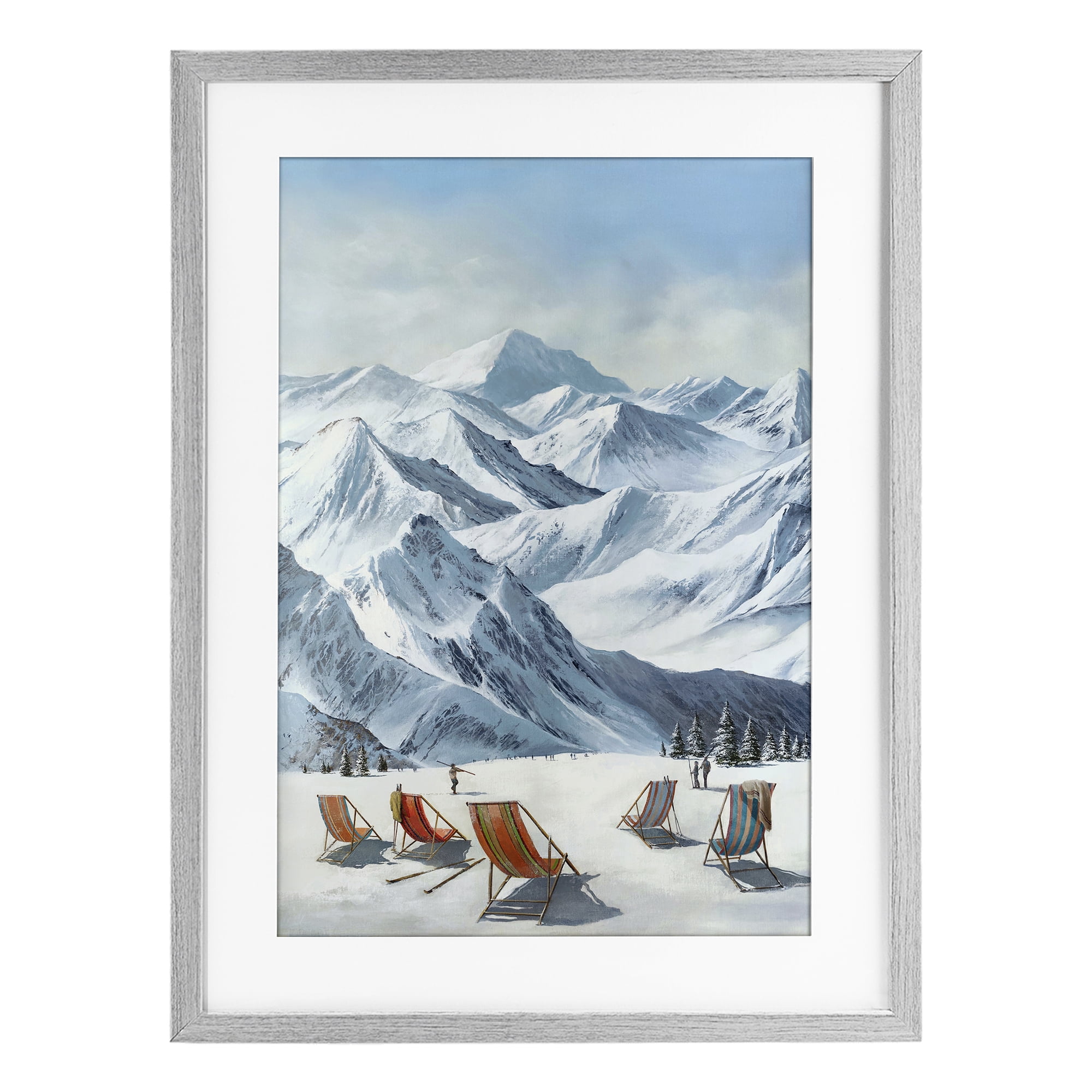 Stupell Industries Lounging At The Lifts Gray Framed Print Under Glass design by Max Maxx, 20 x 14