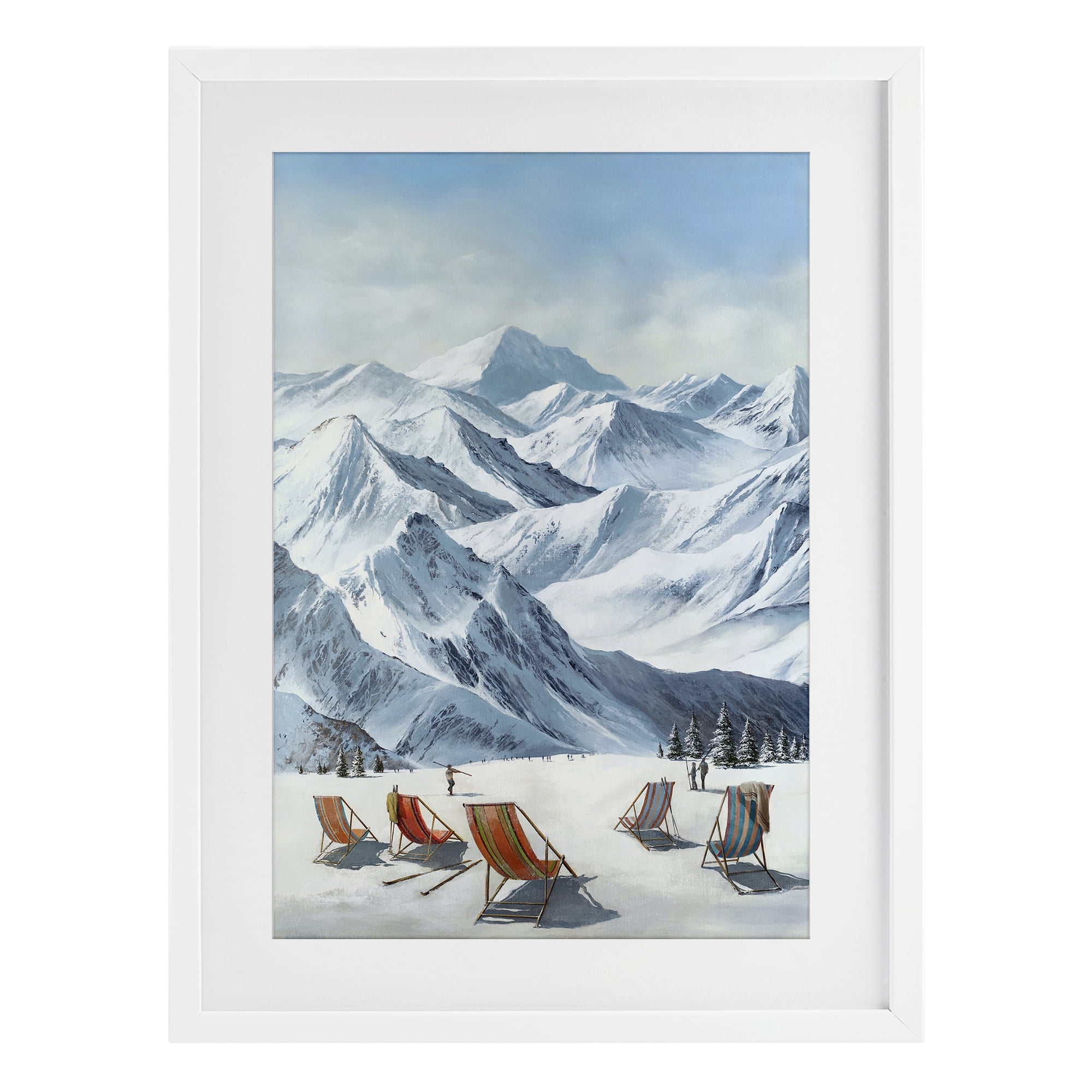 Stupell Industries Lounging At The Lifts White Framed Print Under Glass design by Max Maxx, 23 x 17