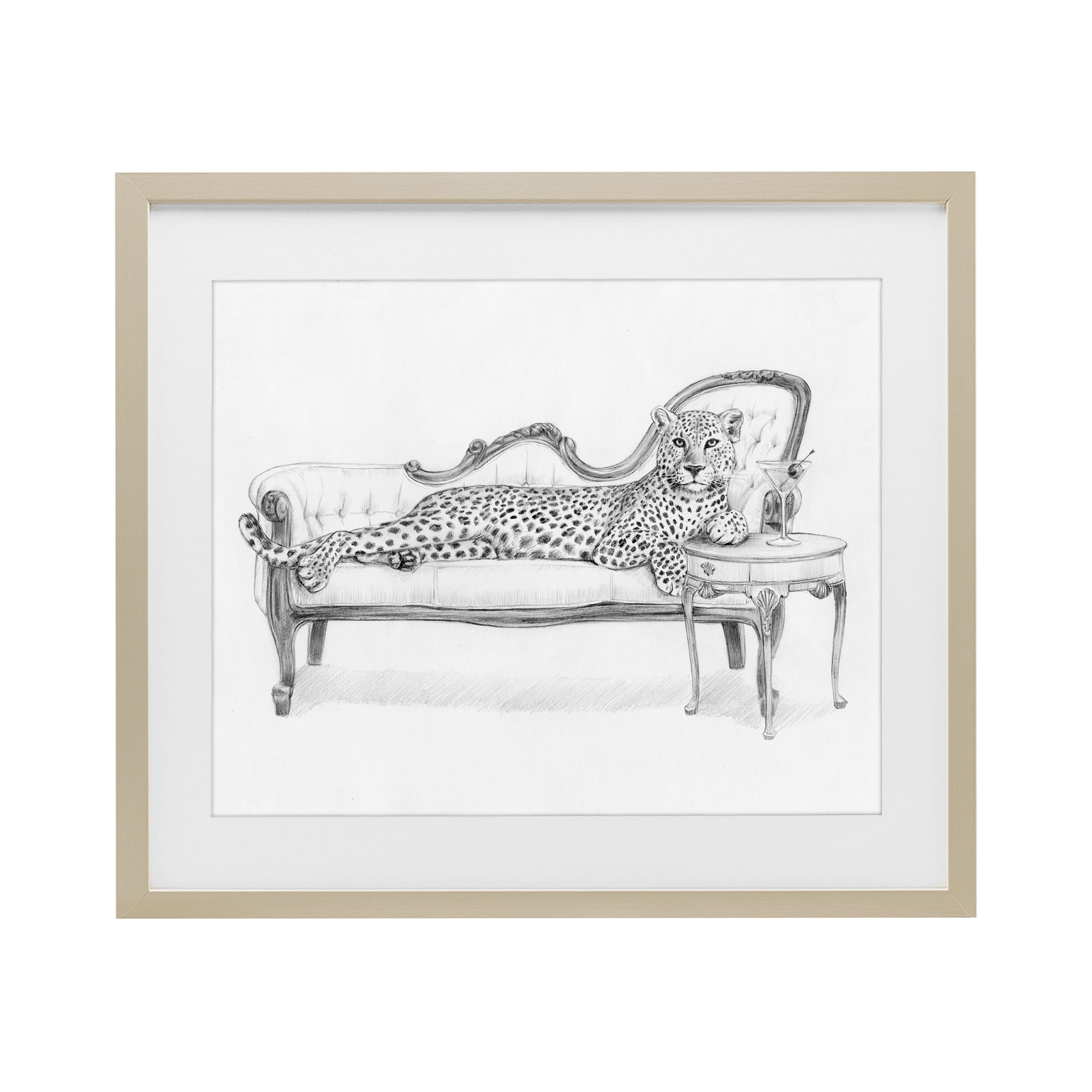 Stupell Industries Lounging Beast Cheetah Birch Framed Print Under Glass, design by Victoria Barnes