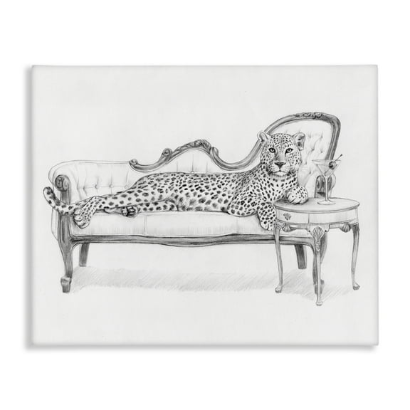 Stupell Industries Lounging Beast Cheetah Canvas Wall Art design by Victoria Barnes, 36 x 48