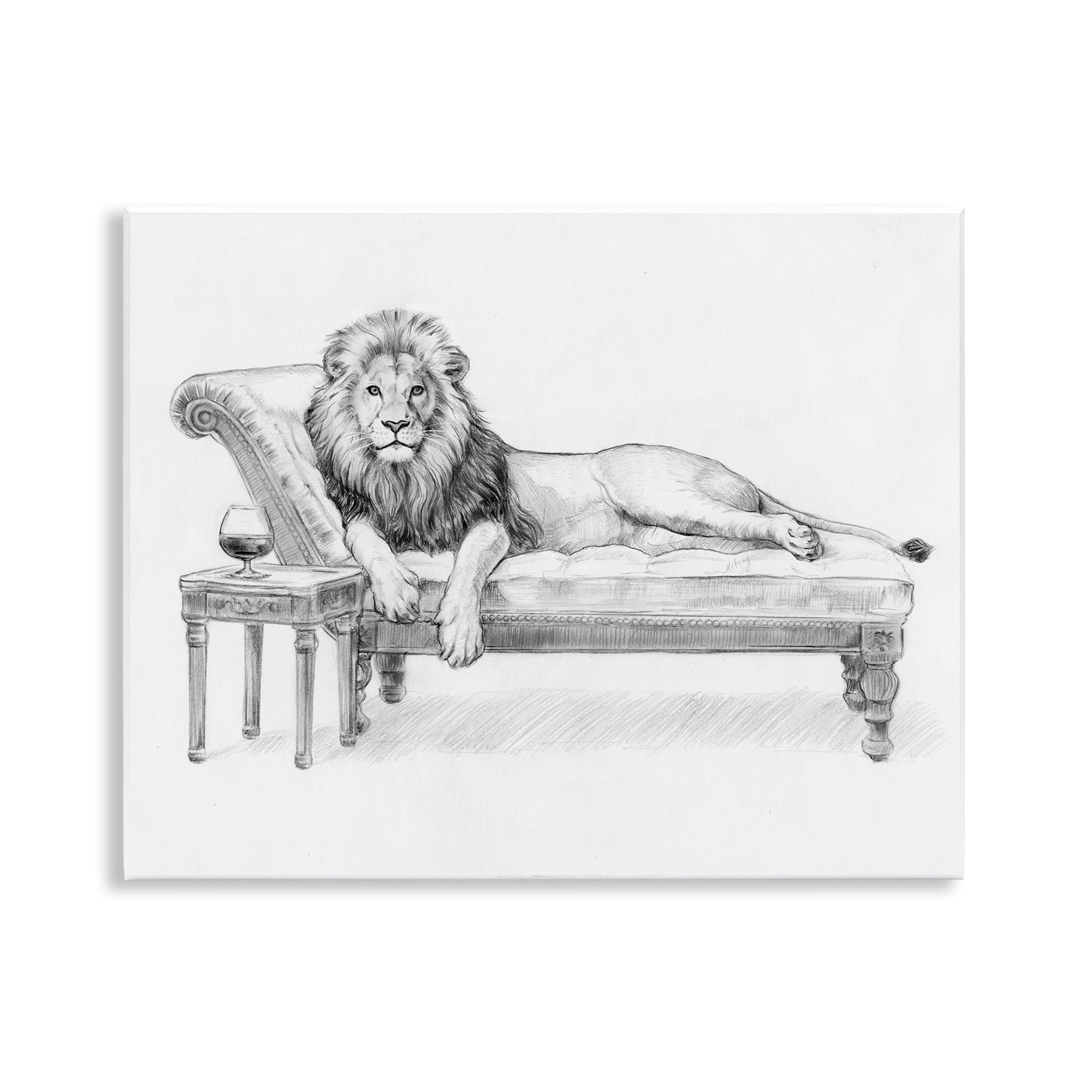 Stupell Industries Lounging Beast Lion Wall Plaque Art, design by Victoria Barnes