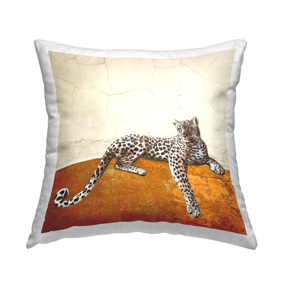 Stupell Industries Lounging Leopard Modern Wildlife Printed Throw Pillow Design by Karen Smith