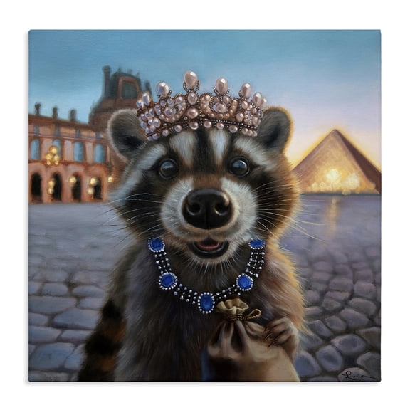 Stupell Industries Louvre Loot Raccoon Canvas Wall Art, design by Lucia Heffernan
