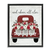 Stupell Industries Love Above All Else Transportation Painting Black Floater Framed Canvas Art Print Wall Art, 17 x 21