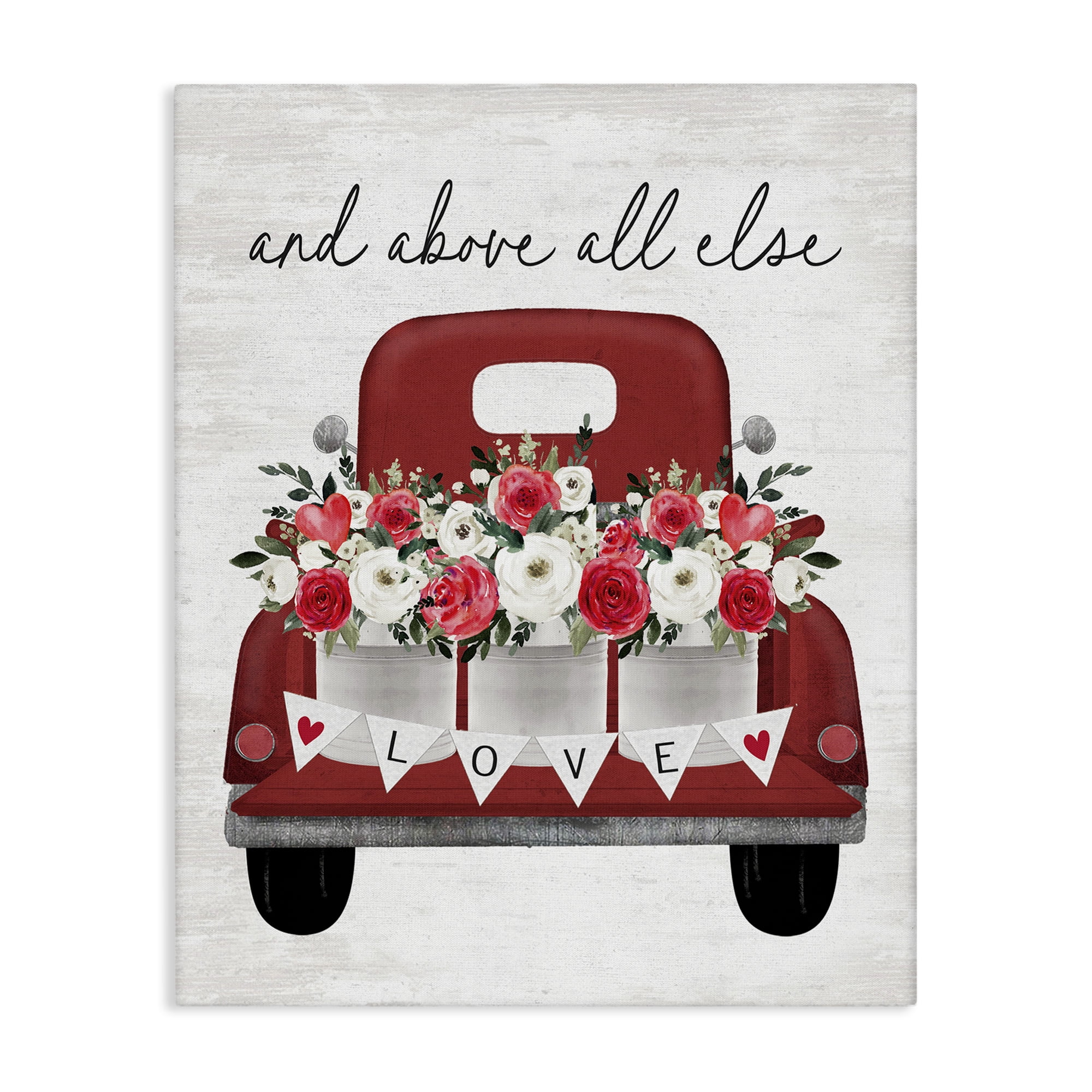 Stupell Industries Love Above All Else Transportation Painting Gallery Wrapped Canvas Art Print Wall Art, 16 x 20