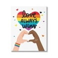 thumbnail image 1 of Stupell Industries Love Always Wins Rainbow Heart Hand Gesture,16 x 20, Design by Angela Nickeas, 1 of 5