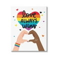 thumbnail image 1 of Stupell Industries Love Always Wins Rainbow Heart Hand Gesture,36 x 48, Design by Angela Nickeas, 1 of 7