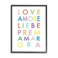 thumbnail image 1 of Stupell Industries Love Amore Liebe Romantic Phrases Bold Rainbow Text, 11 x 14, Designed by Elizabeth Tyndall, 1 of 6