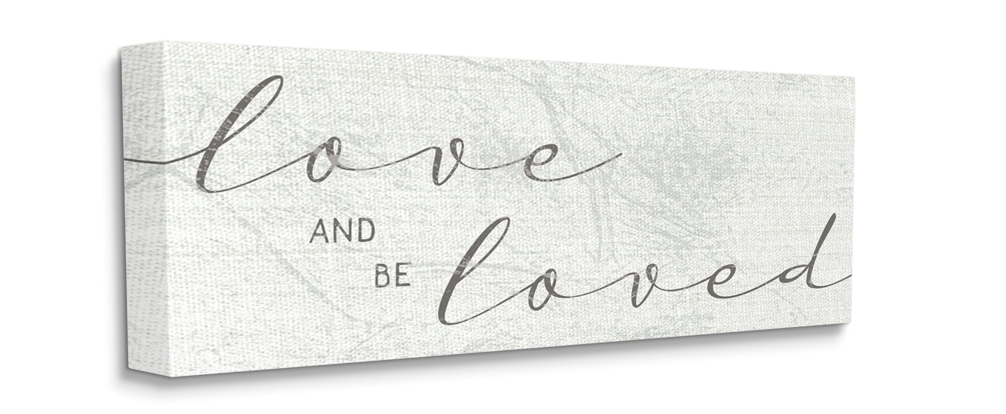 Stupell Industries Love And Be Loved Phrase Charming Cursive Text Canvas Wall Art, 10 x 24, Design by Daphne Polselli