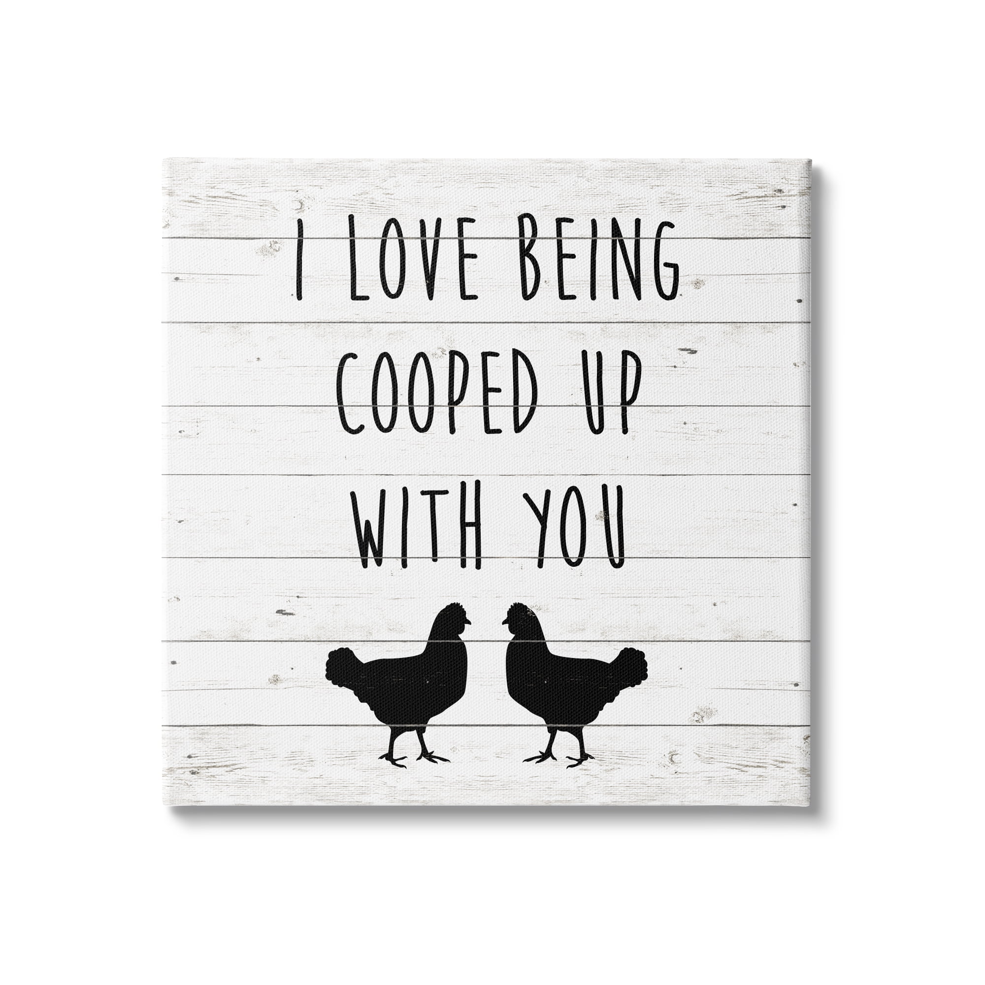 Stupell Industries Love Being Cooped Up With You Romantic Phrase, 17 x 17,Design by SunDance Group, LLC