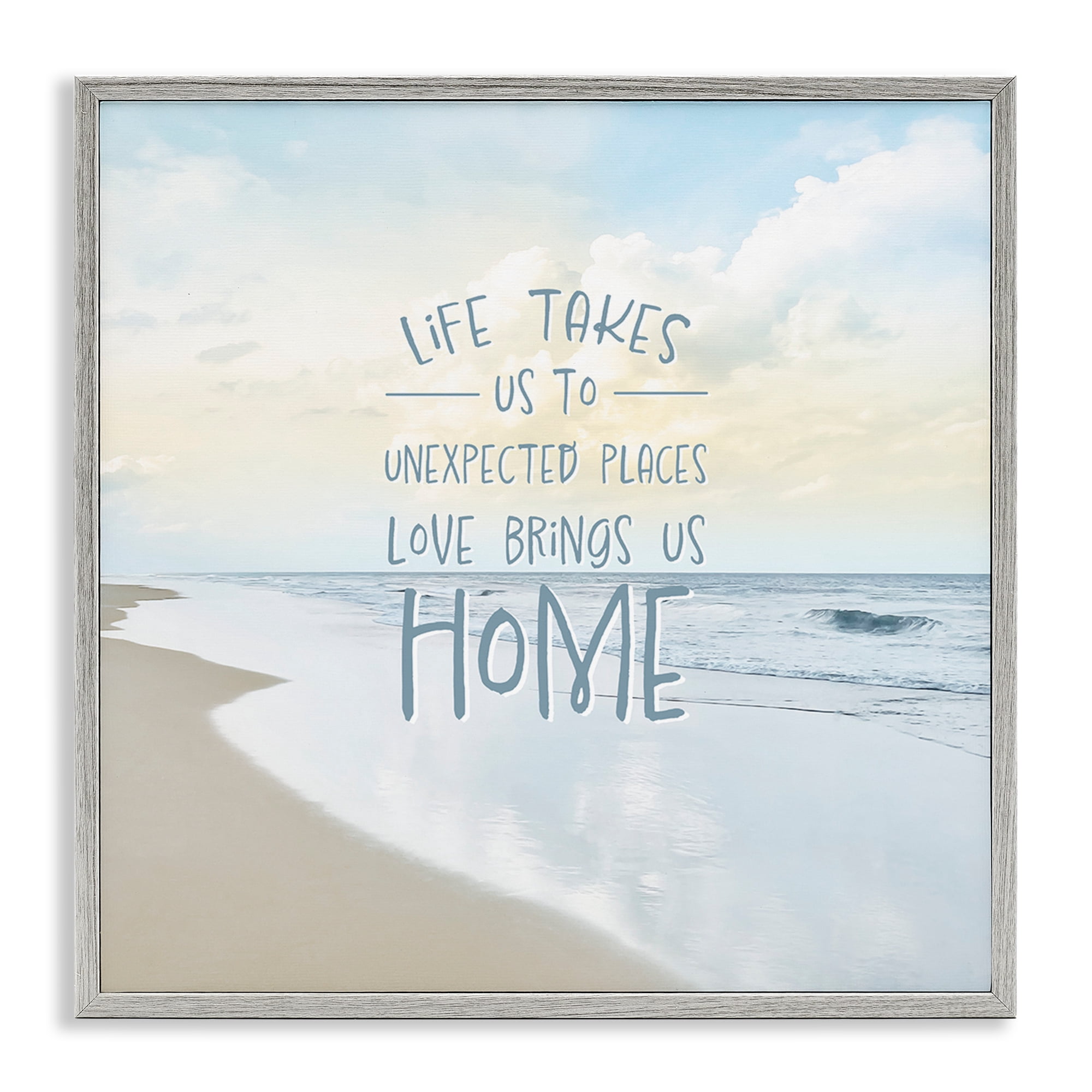 Stupell Industries Love Brings Us Home Inspiration Gray Framed Giclee Art, design by Natalie Carpentieri