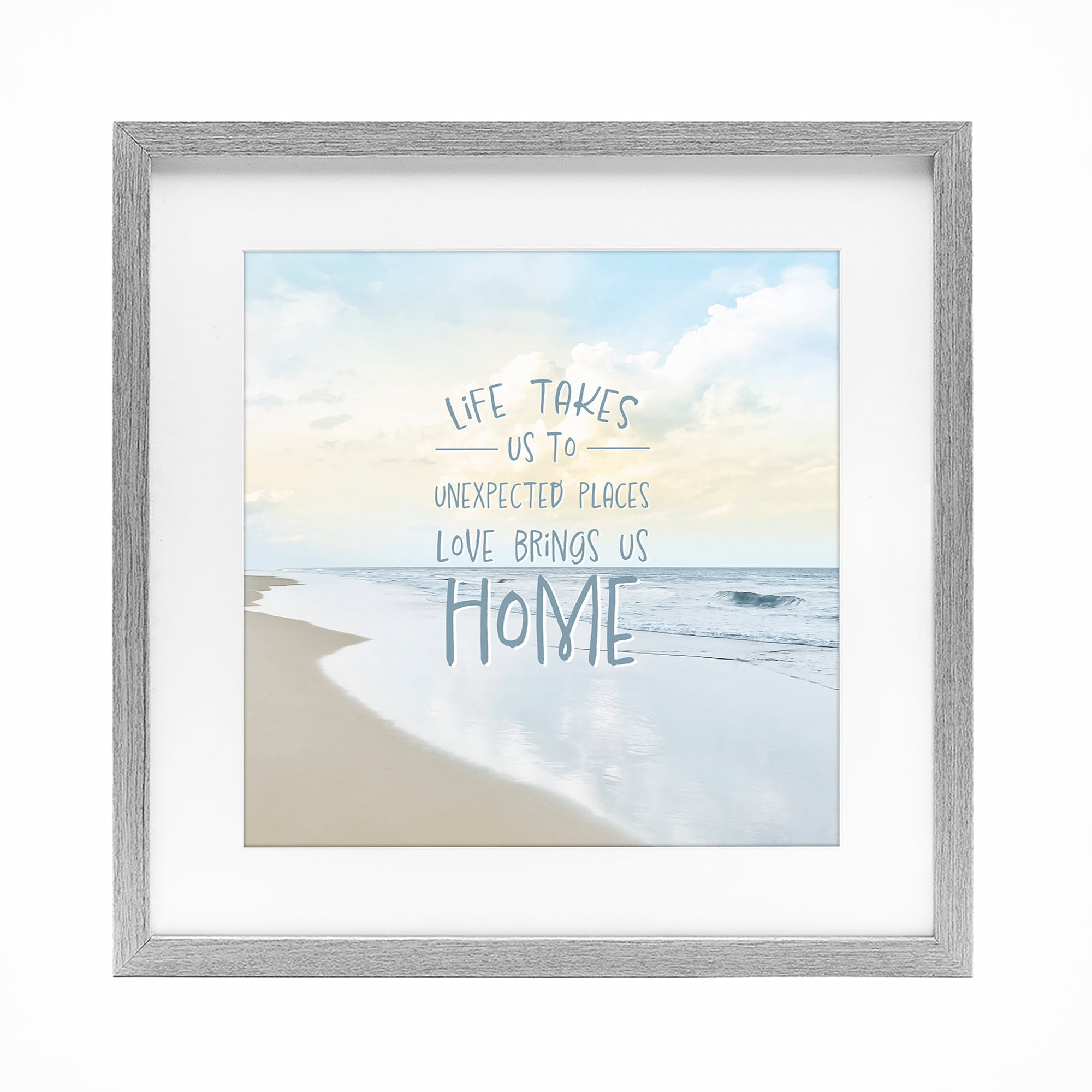 Stupell Industries Love Brings Us Home Inspiration Gray Framed Print Under Glass, design by Natalie Carpentieri