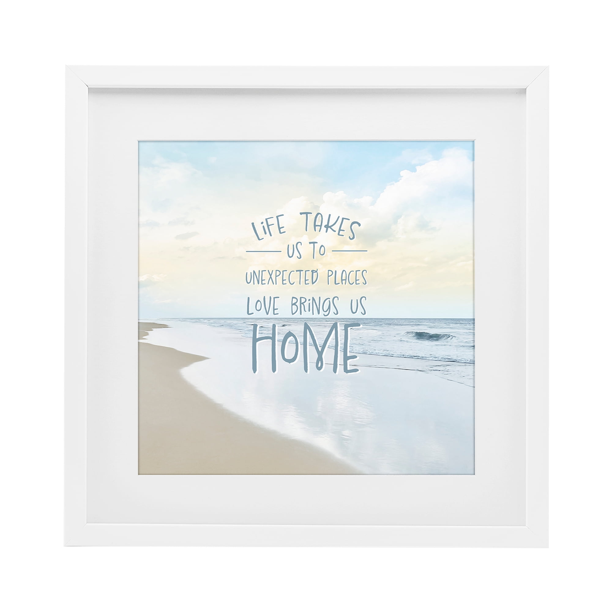 Stupell Industries Love Brings Us Home Inspiration White Framed Print Under Glass, design by Natalie Carpentieri