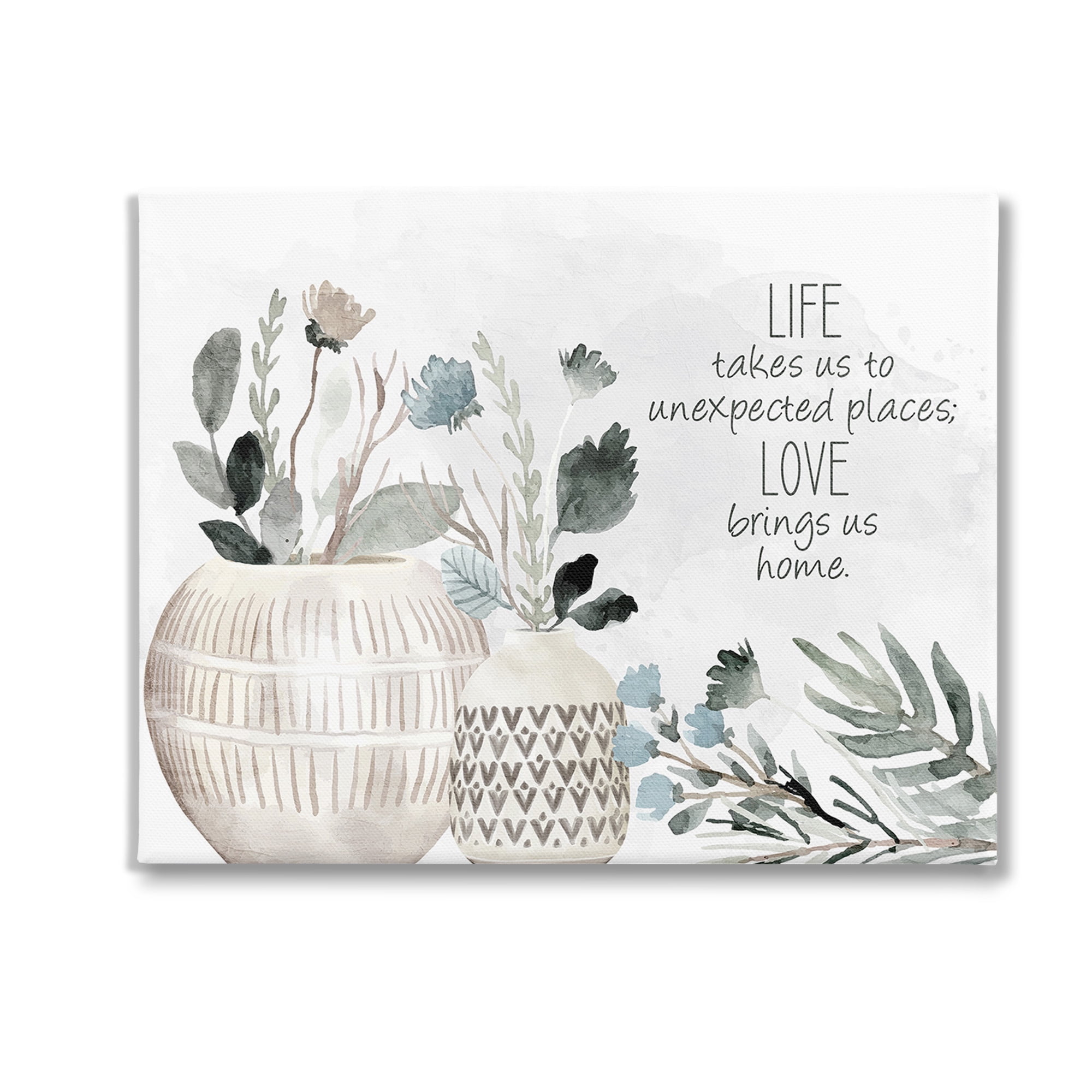 Stupell Industries Love Brings Us Home Inspirational Painting Gallery Wrapped Canvas Art Print Wall Art, 20 x 16