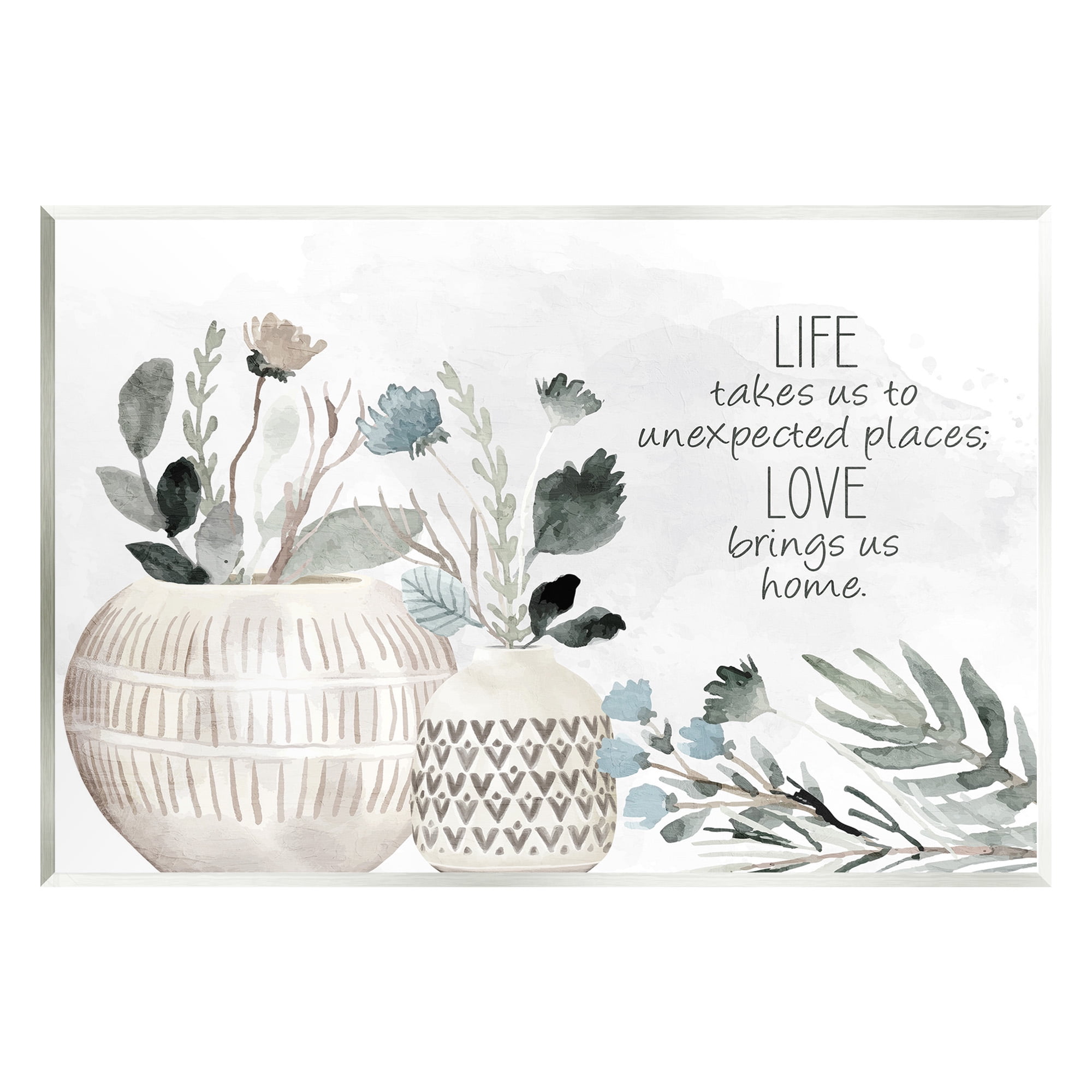 Stupell Industries Love Brings Us Home Inspirational Painting Unframed Art Print Wall Art, 19 x 13