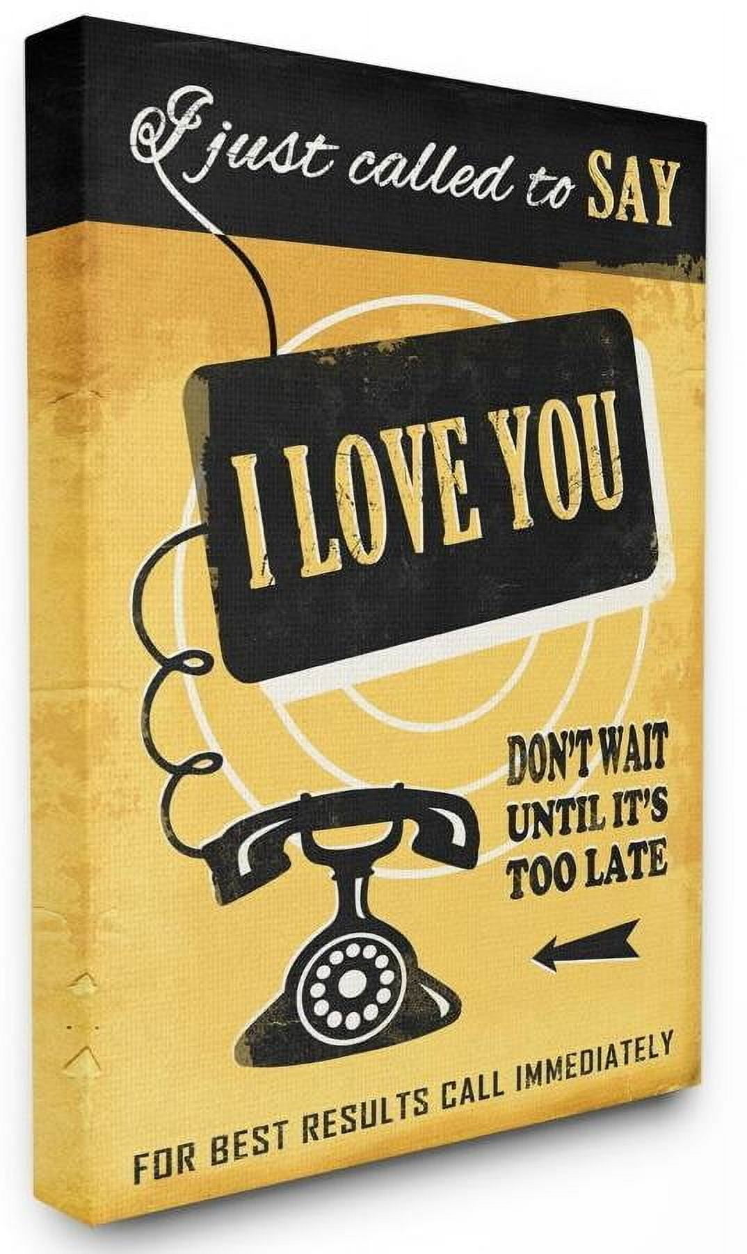 Stupell Industries Love Call Vintage Comic Book Yellow Design Canvas Wall Art by Ester Kay