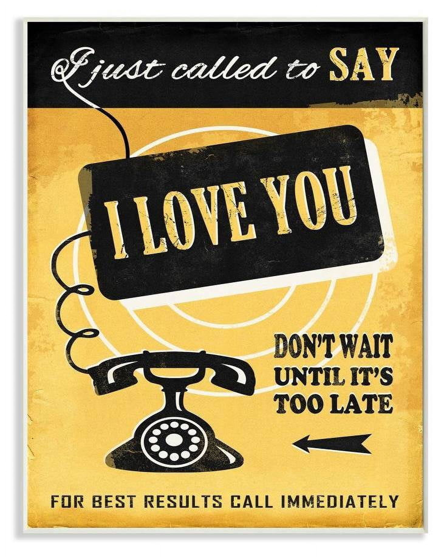 Stupell Industries Love Call Vintage Comic Book Yellow Design Wall Plaque by Ester Kay