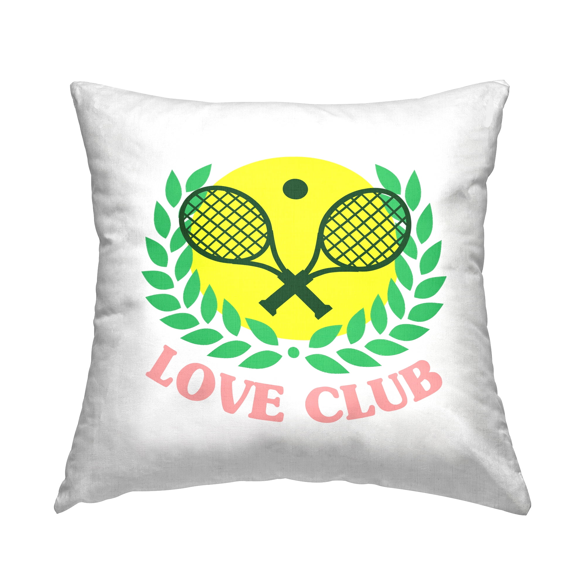 Stupell Industries Love Club Tennis Laurel Printed Throw Pillow Design by Lil' Rue