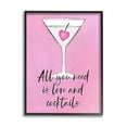 thumbnail image 1 of Stupell Industries Love & Cocktails Pink Martini Religious Painting Black Framed Art Print Wall Art, 1 of 5