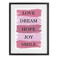 thumbnail image 1 of Stupell Industries Contemporary Love Dream Hope Joy Smile Black Framed Print Under Glass, 14 x 20, by Martina Pavlova, 1 of 8