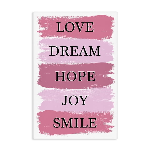 Stupell Industries Contemporary Love Dream Hope Joy Smile Canvas Art, 20 x 30, by Martina Pavlova