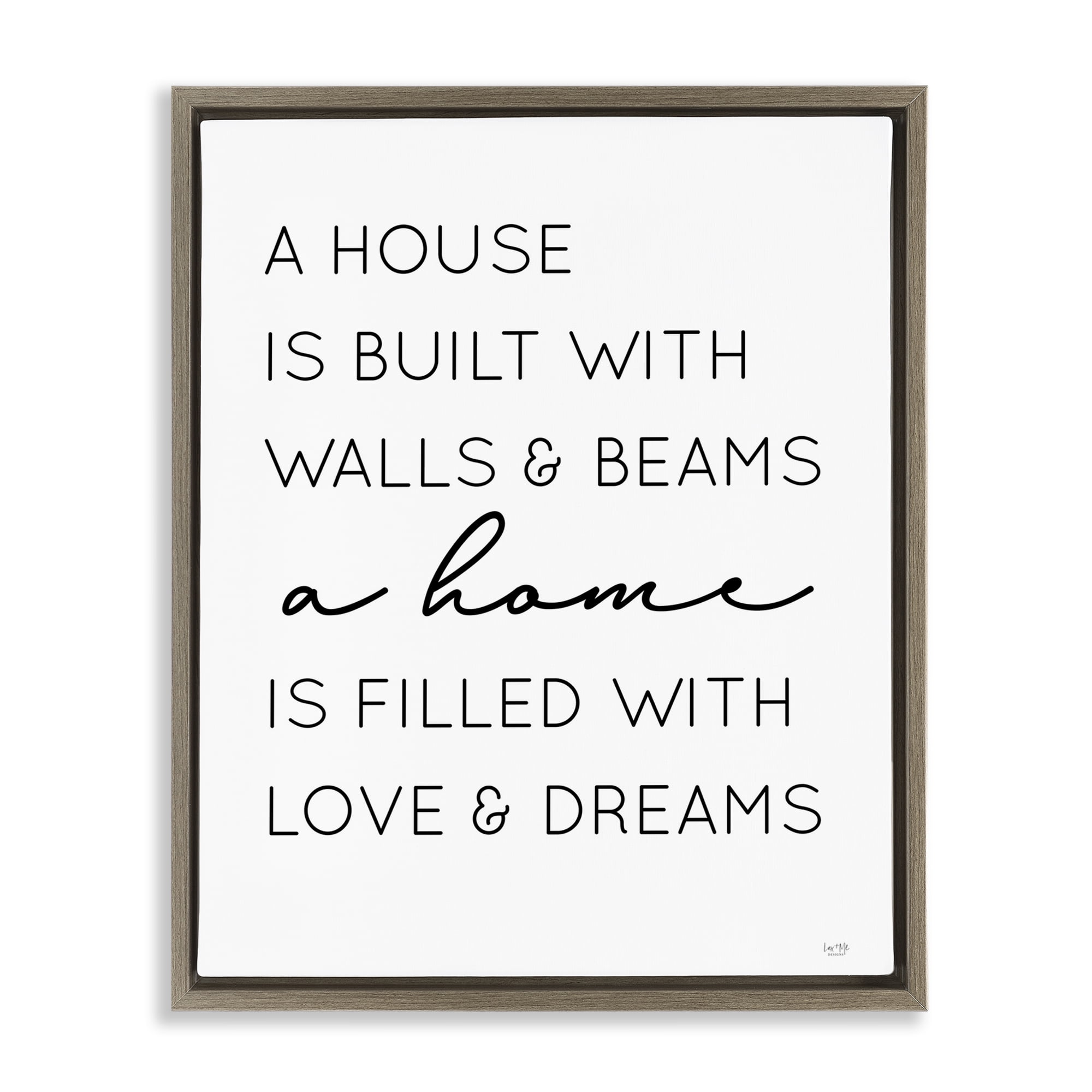 Stupell Industries Love & Dreams Sentiment Typography Painting Brown Floater Framed Art Print Wall Art, 25 x 31
