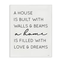 Stupell Industries Love & Dreams Sentiment Typography Painting Gallery Wrapped Canvas Art Print Wall Art, 16 x 20