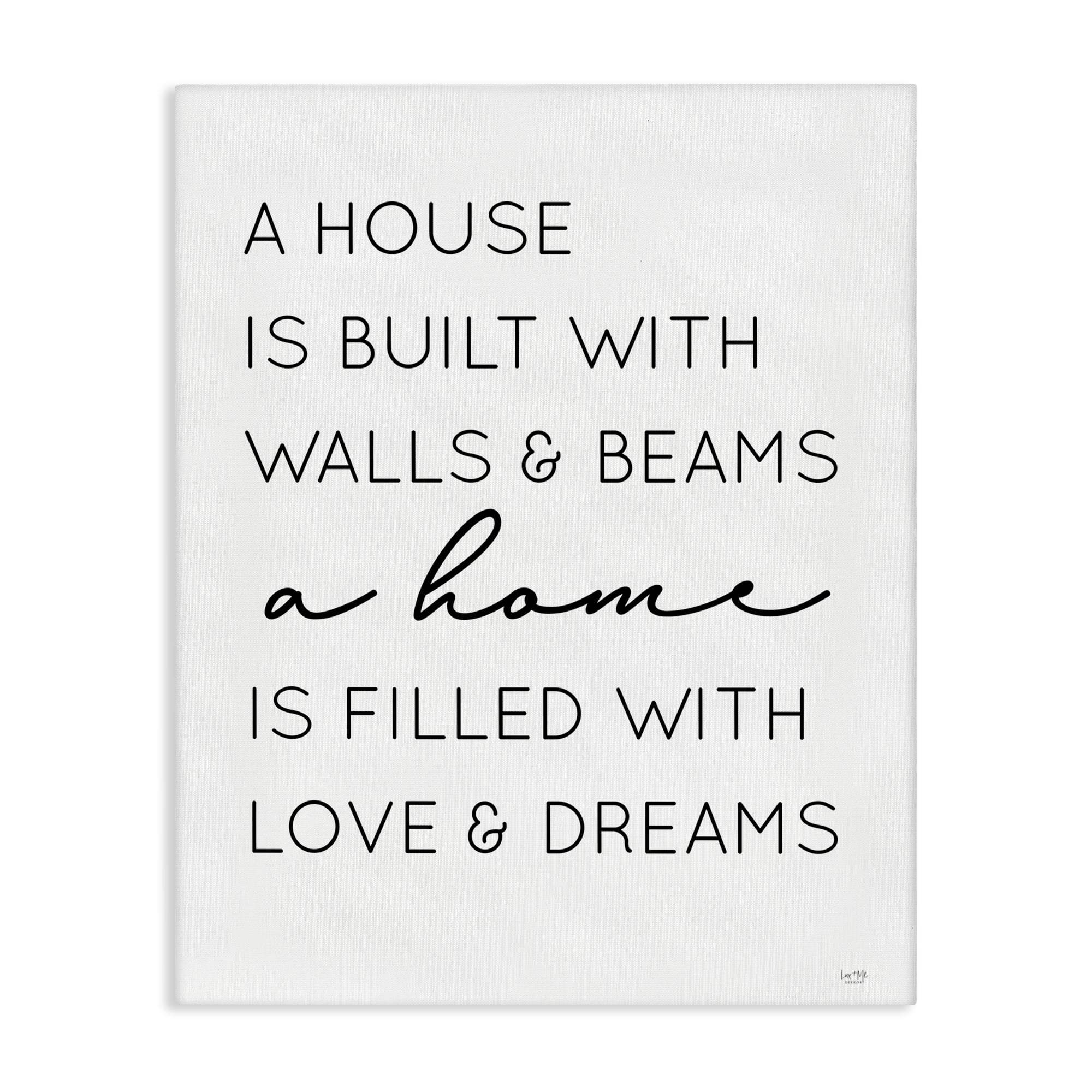 Stupell Industries Love & Dreams Sentiment Typography Painting Gallery Wrapped Canvas Art Print Wall Art, 36 x 48