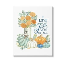 Stupell Industries Love Fall Still Life Holiday Painting Gallery Wrapped Canvas Art Print Wall Art, 16 x 20