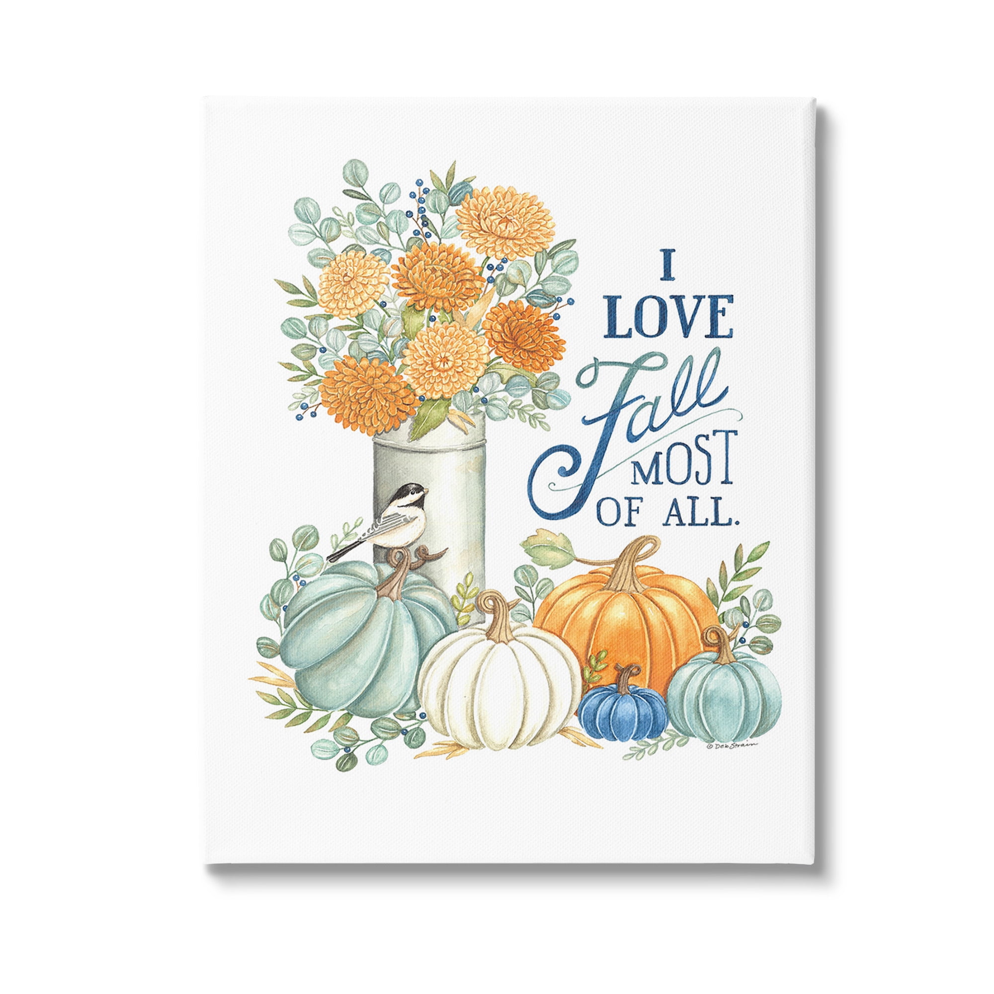 Stupell Industries Love Fall Still Life Holiday Painting Gallery Wrapped Canvas Art Print Wall Art, 24 x 30