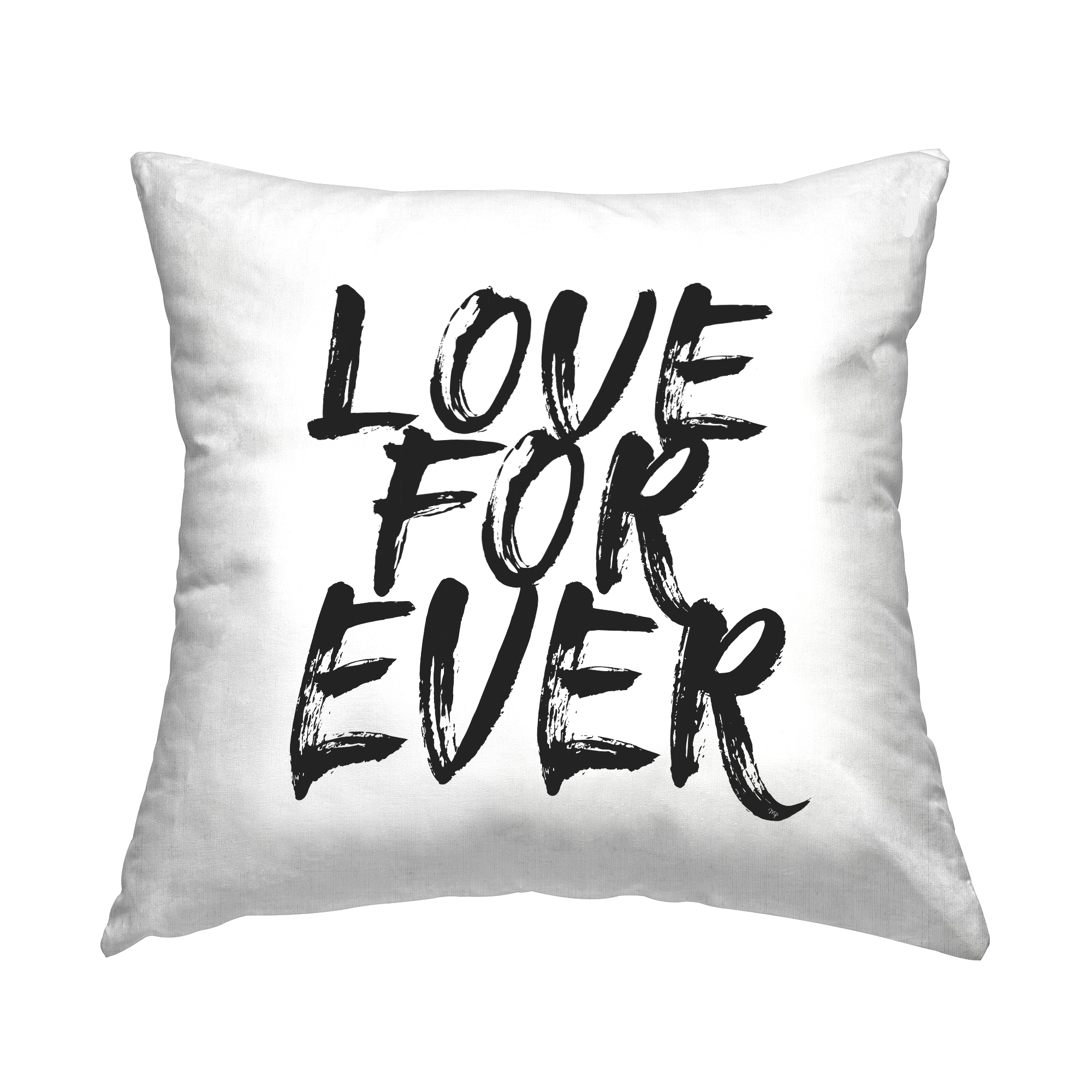 Stupell Industries Love For Ever Bold Black Calligraphy Design by Martina Pavlova Throw Pillow