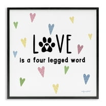 Stupell Industries Love Four Legged Novelty & Humor Painting Black Framed Art Print Wall Art, 12 x 12