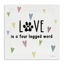 Stupell Industries Love Four Legged Novelty & Humor Painting Wrapped Canvas Art Print Wall Art, 17 x 17