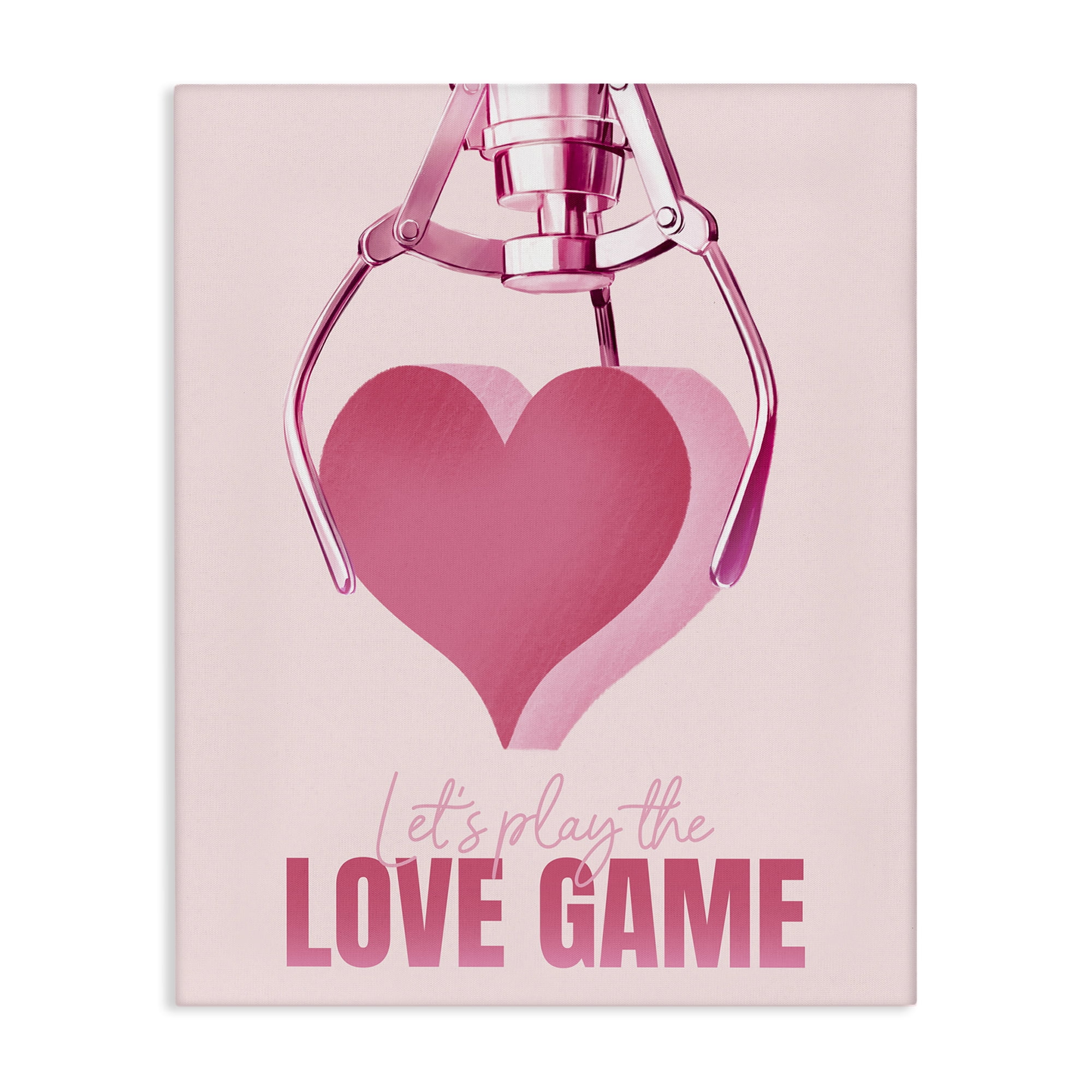 Stupell Industries Love Game with Heart Typography Painting Gallery Wrapped Canvas Art Print Wall Art, 30 x 40