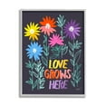 thumbnail image 1 of Stupell Industries Love Grows Here Phrase Botanical & Floral Painting Gray Framed Art Print Wall Art, 16 x 20, 1 of 9