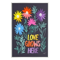 Stupell Industries Love Grows Here Phrase Botanical & Floral Painting Unframed Art Print Wall Art, 10 x 15